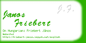 janos friebert business card