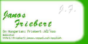 janos friebert business card